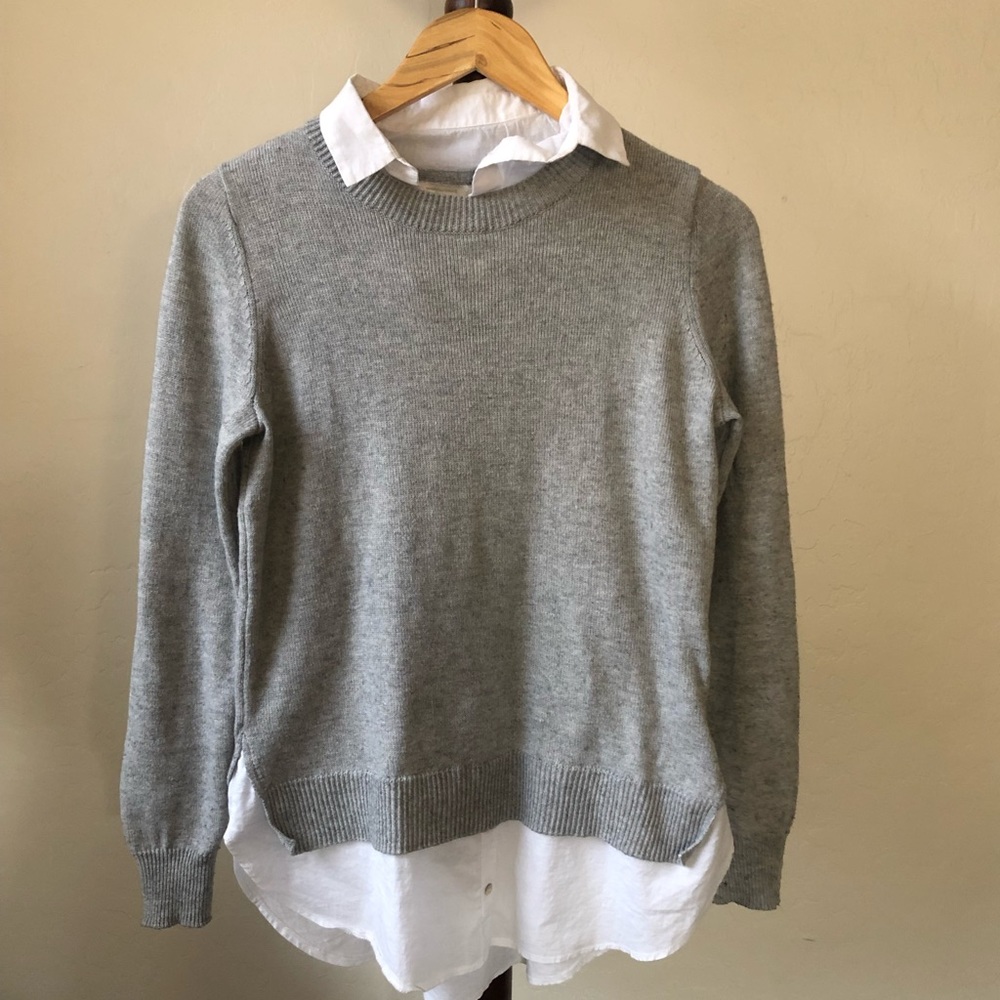 Maternity crew neck sweater w/ sewn in collar
